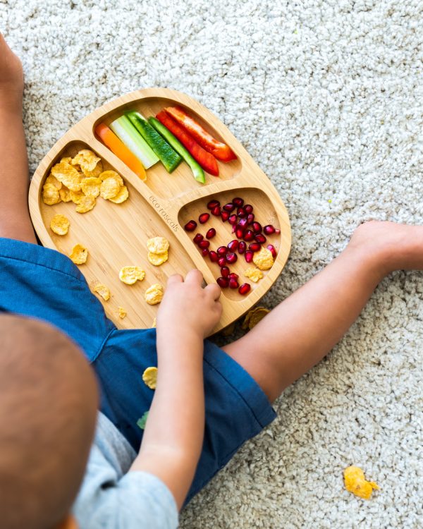 Bamboo Toddler Section Plate with Suction Base