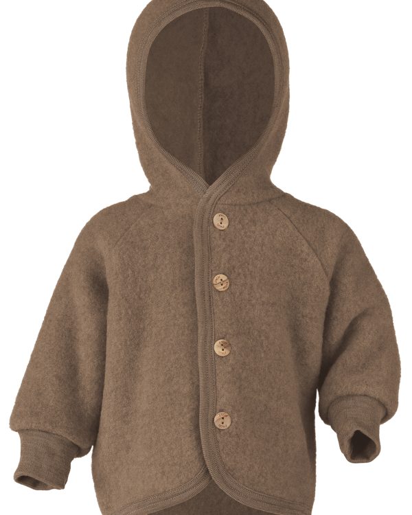 engel natur hooded jacket with wooden buttons