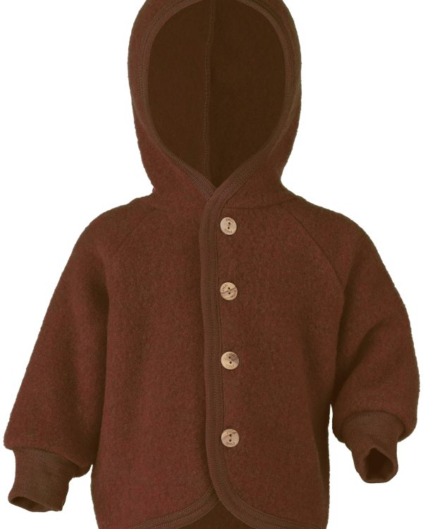engel natur hooded jacket with wooden buttons