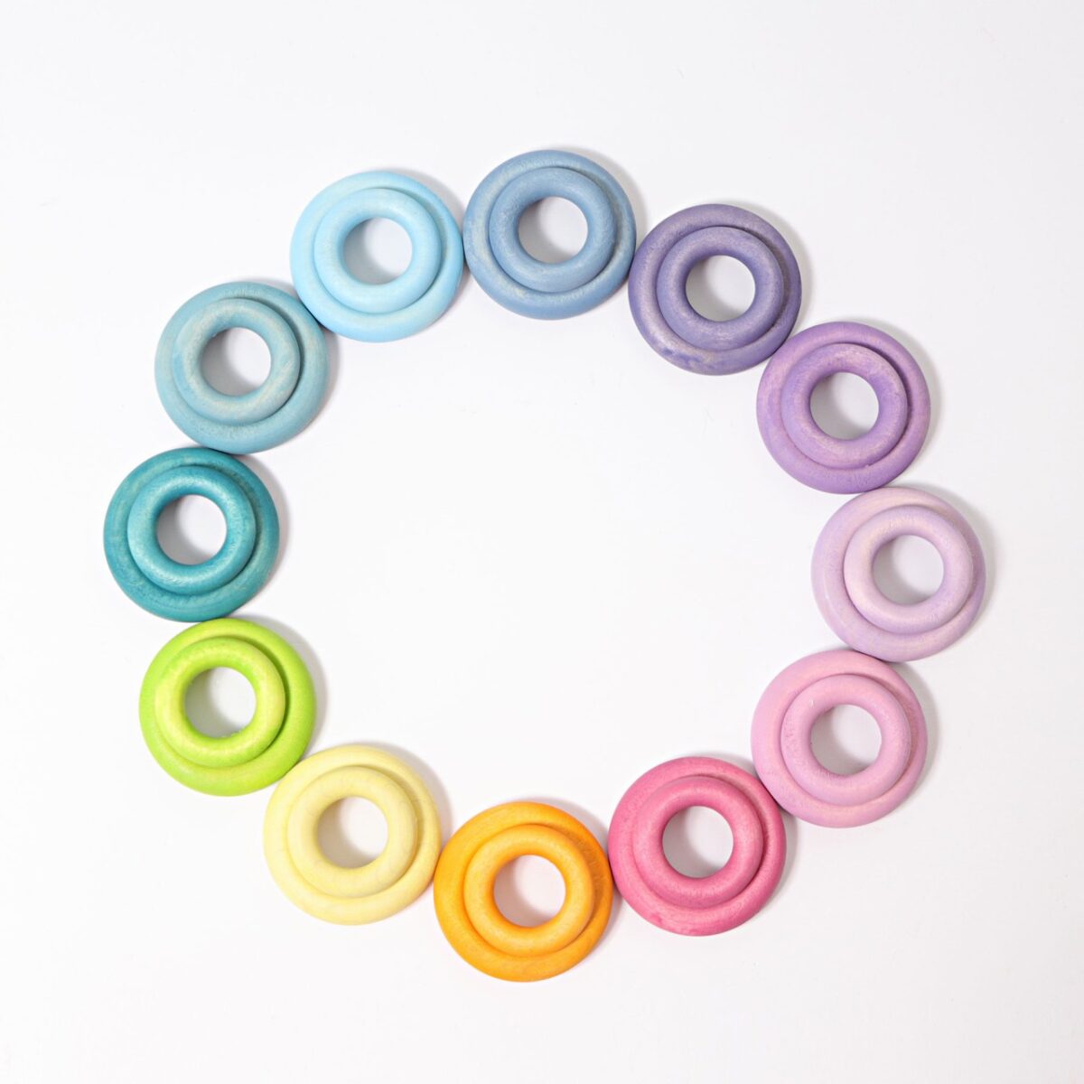 10163, Grimm's Building Rings, Pastel Rainbow