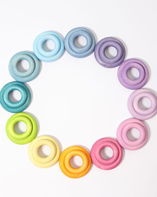 10163, Grimm's Building Rings, Pastel Rainbow